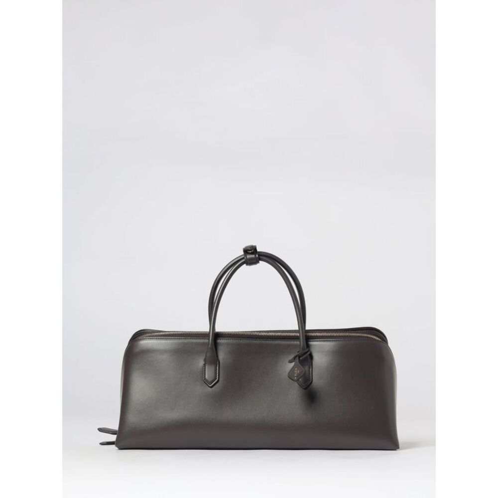Alai�A Women Alaia Delta Medium Calfskin Leather Handbag With Logo Charm